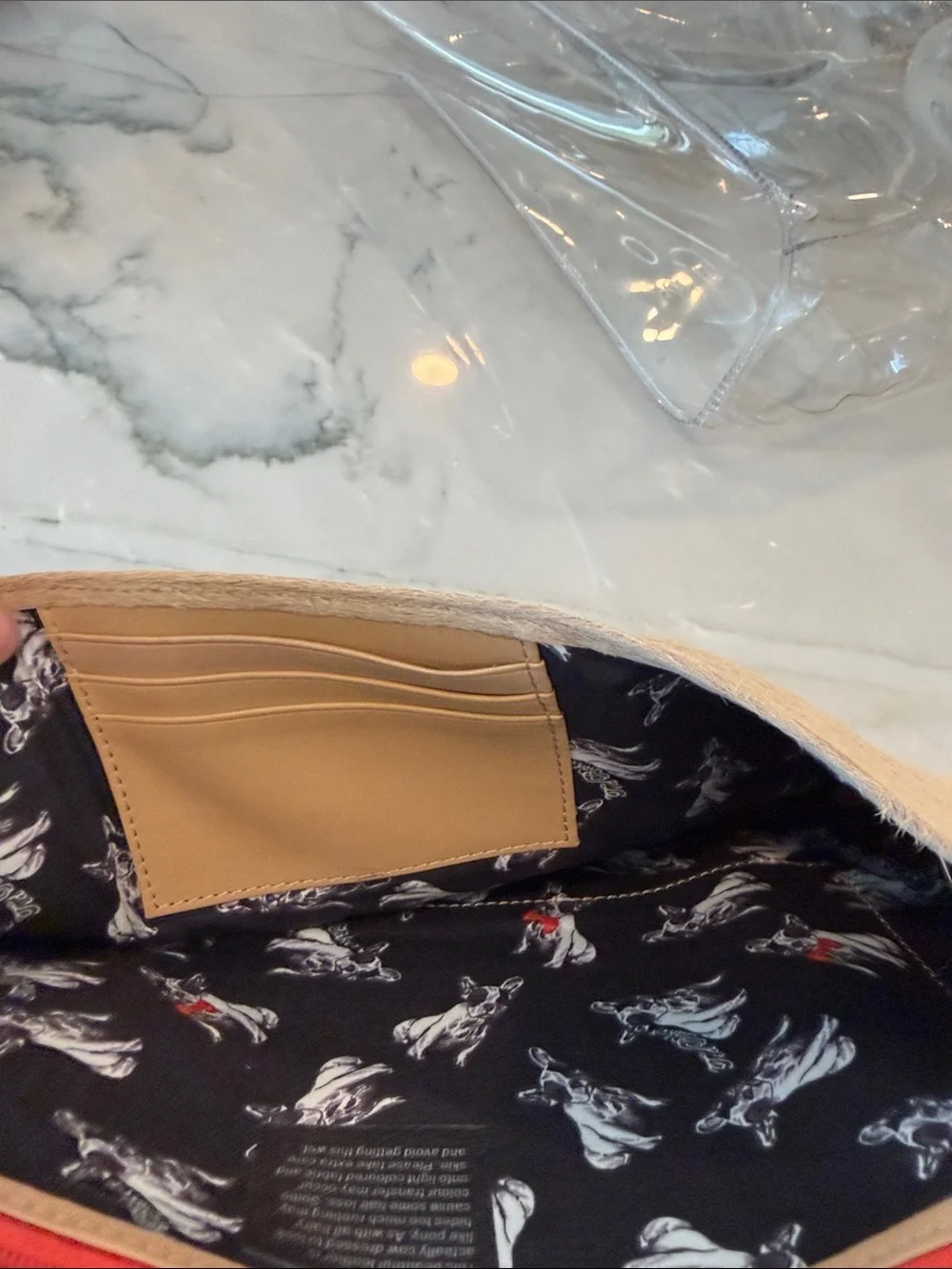 👜Ted Baker Bundle (1)Beige Clutch and (1)Large Clear Icon Tote